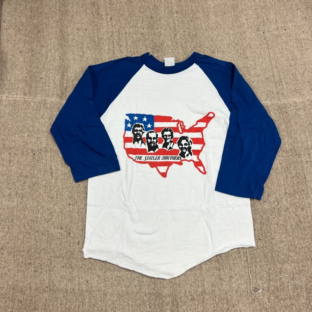 Vintage The Statler Brothers Shirt Men's Medium White 1980s Tour Raglan